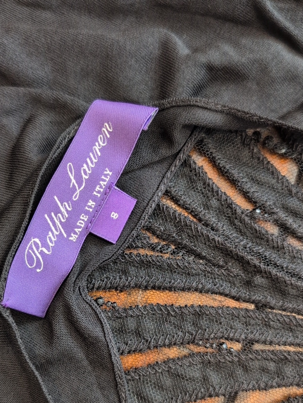 Ralph Lauren Purple Label Jacey Embellished Velvet Tulle Beaded Top NWT - Picture 12 of 15